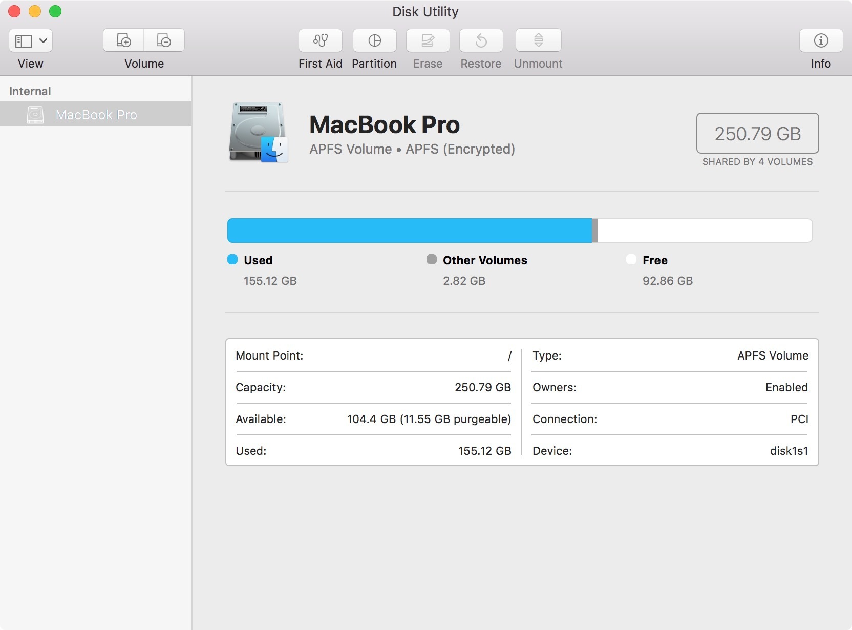 macbook pro disk utility